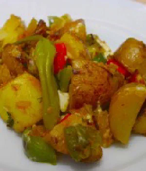Kartoffel - Paprika Pfanne mit Schafskäse