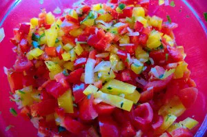 Paprika-Tomaten Salat